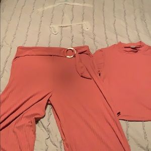 Crop Top and Flow Pants Set